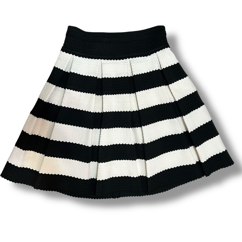 Sugarlips Striped A-Line Skirt in Black and White XS